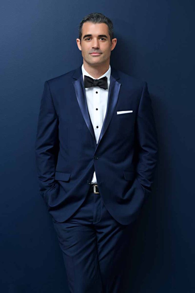 Groom photo in blue suit